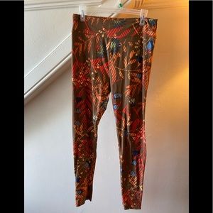 LuLaRoe Brown Multi Colored Leggings